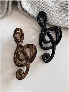 2pcs 12cm Music Note Hair Claw Clips for Women, & Minimalist Plastic Hair Claws, Elegant Fashion Hair Accessories