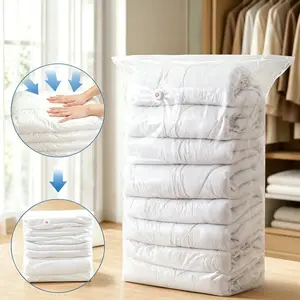 4-Pack No Pump Vacuum Storage Bags, Thick PA+PE Reusable Compression Bags, Odor-Proof Moisture Water Dust Resistant Seal Bags with Multi-Size for Clothes & Bedding