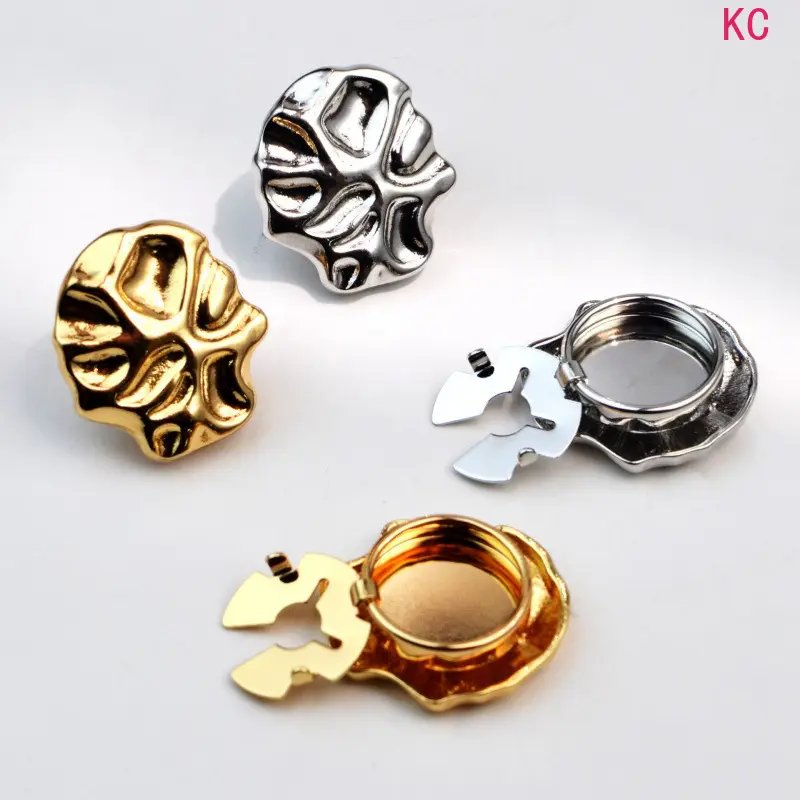 Irregular Rhinestone Metal Shirt Cufflinks, Fashion Decorative Clips For Formal And Casual Outfits
