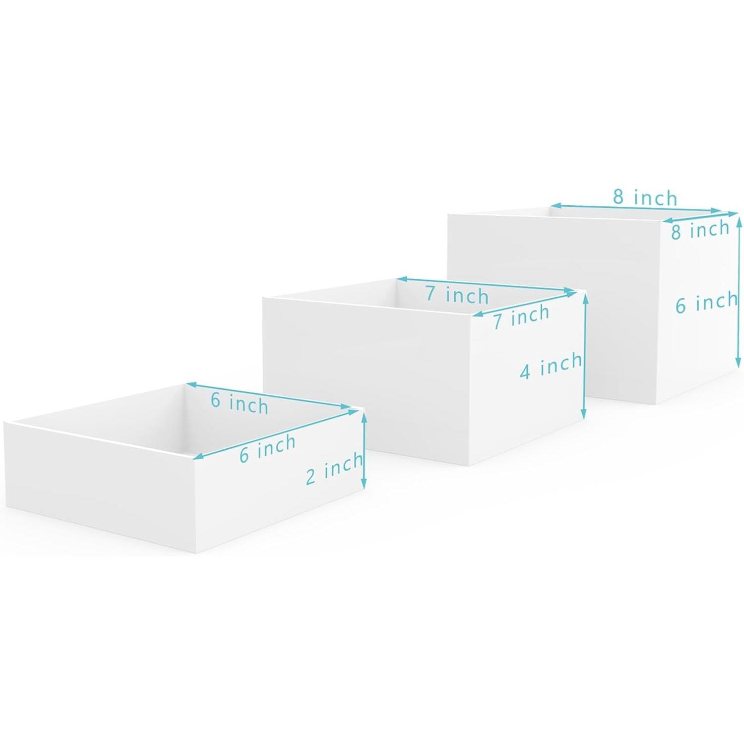 Buffet Risers,  Risers for Buffet Table, Display Stand Shelf for Catering Dessert Collectibles  Figures Show,  Cube Display Nesting Risers with Hollow Bottoms 6 count