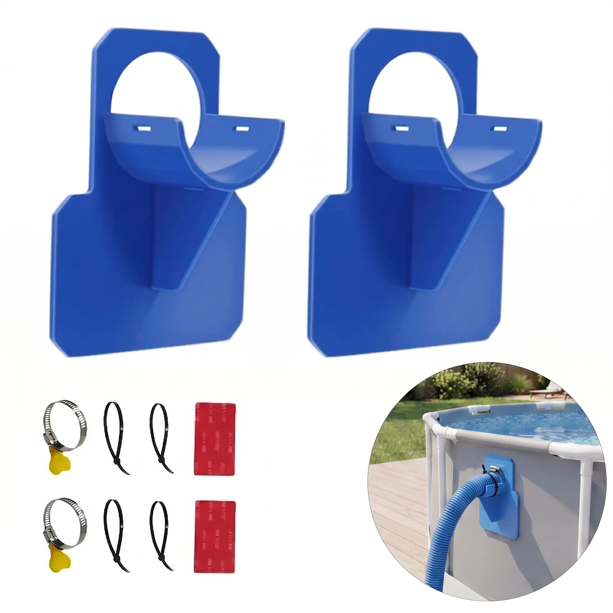 2 Pcs Swimming Pool Pipe Holders, Above Ground Pool Hose Support, Prevent Pipe Sagging, Extend Hose Service Life-YY0