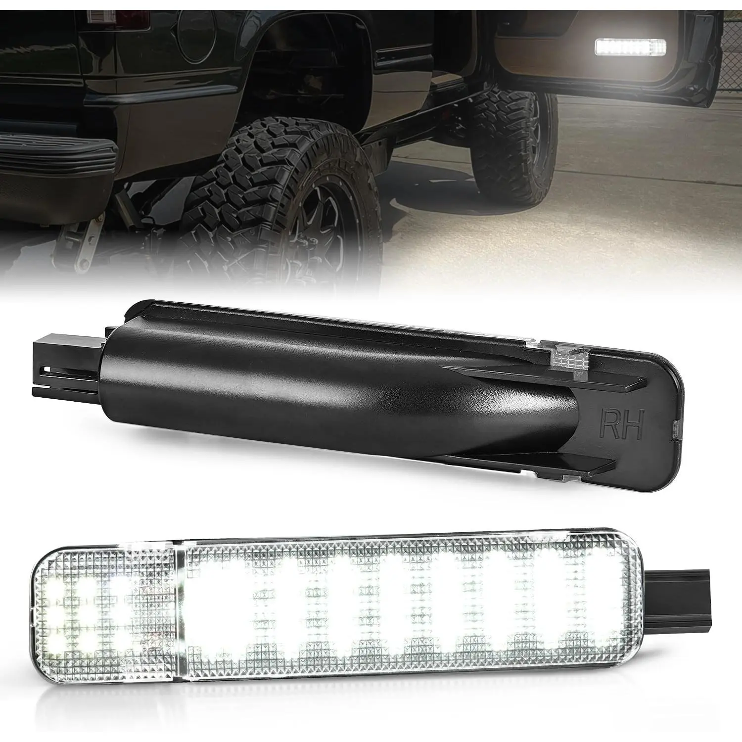 Nilight 2PCS LED Interior Door Panel Light Courtesy Working Lights White Beam Plug and Play Compatible with Chevy GMC C/K Silverado Sierra 1500 2500 3500 HD Suburban Cadillac Escalade Hummer H2, Led Car Ambient Light