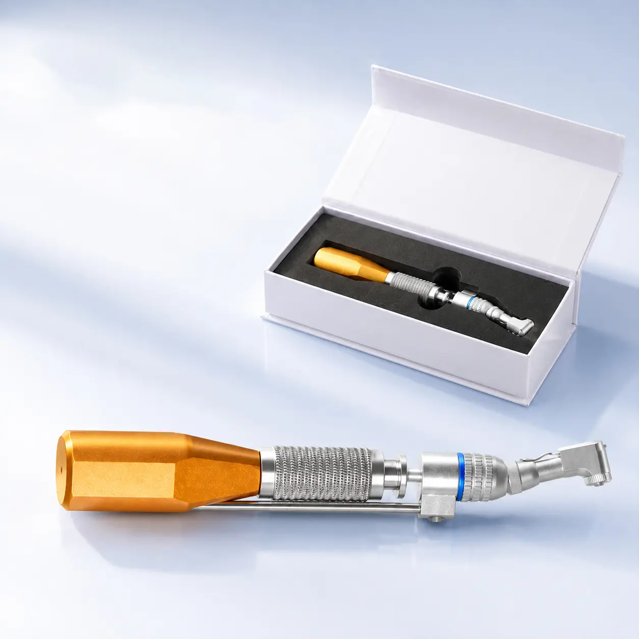Dental Implant Torque Wrench with Precise Torque Control, Durable Autoclavable Handpiece with Anti-Slip Grip, Detachable Head, and Storage Box for Dental Professionals, Daily