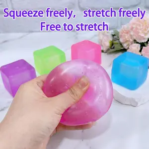 Big Ice Cube Maltese Squishy Toy, Slow Rising Sensory Fidget,ASMR Squeeze Toy,Slow Rising Maltose Nee Doh Squeeze Toy,Ice Cube Squishy