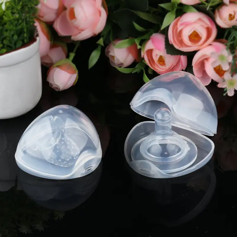 Baby Pacifier Storage Case Food Grade Silicone Dustproof Portable Nursery Pacifier Pouch Organizer for Newborn Infants Travel Nipple Container Holder
