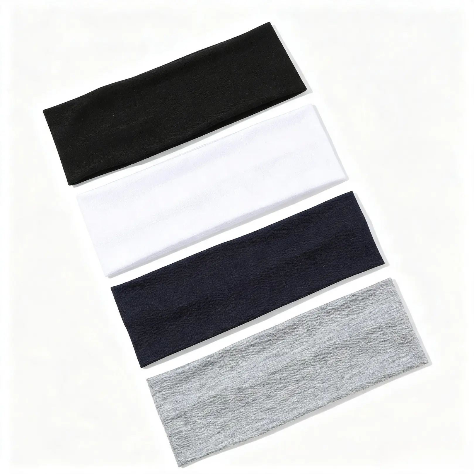 Unisex Minimalist Wide Band Stretch Knit Sports Headbands - 1-Size, Soft Touch, Non-Slip Solid Color Hair Accessories for Daily Wear, Summer Yoga, Running