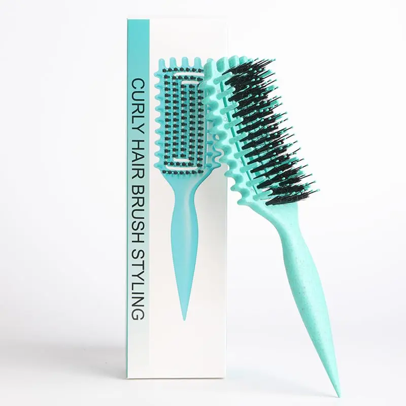 Curl Defining Brush for Curly Hair - Vented, Ergonomic Detangling Brush for Wet & Dry Hair - Enhances Natural Curls, Reduces Frizz for Men & Women