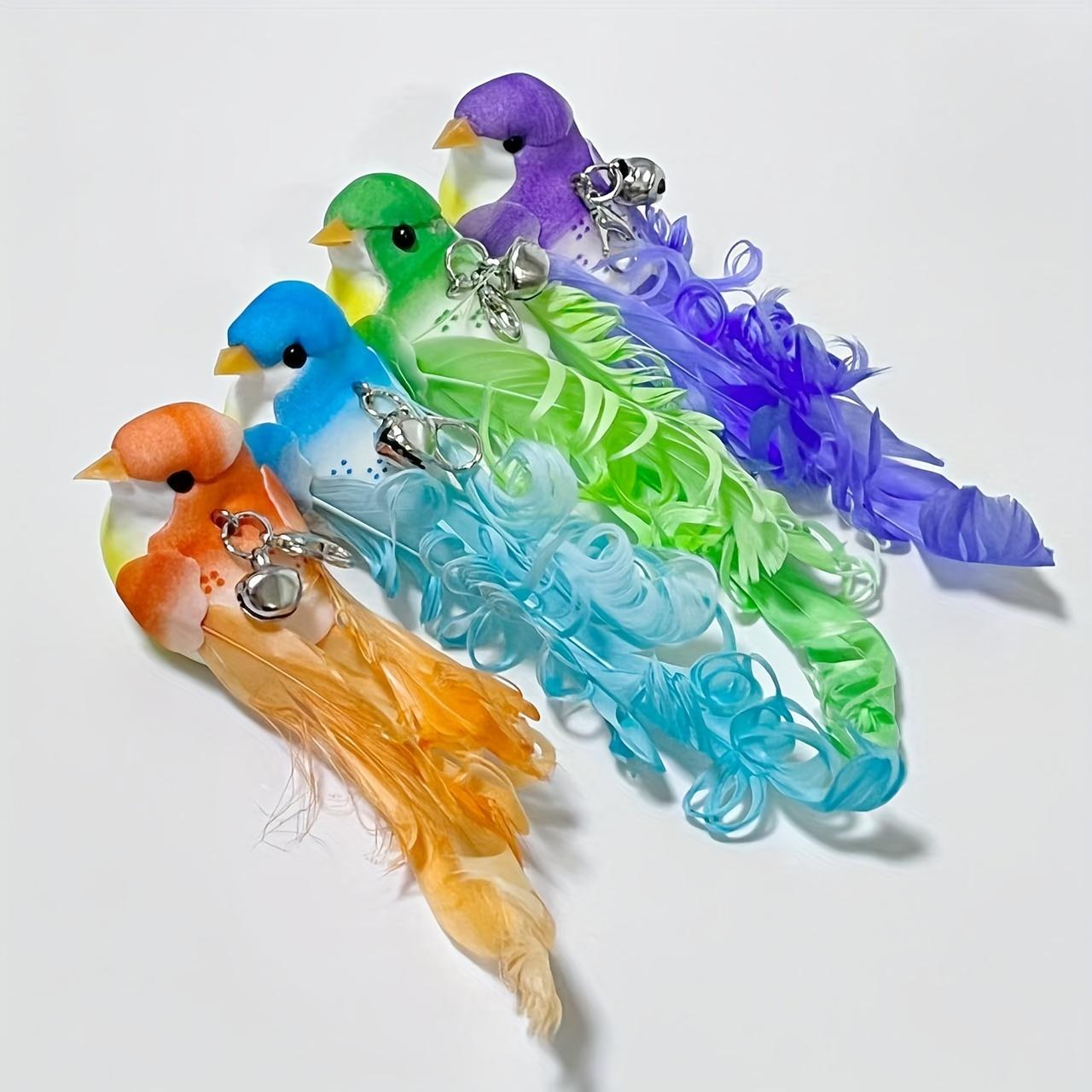 2pcs/3pcs Bird Toy for Cats, Artificial Feathers Cat Toys, Bird Cat Wand Replacement Heads, Cat Wand Toys, No Batteries Needed, Durable Replacement Heds for Wands, Bird Cat Toy for Indoor Kitten Exercise