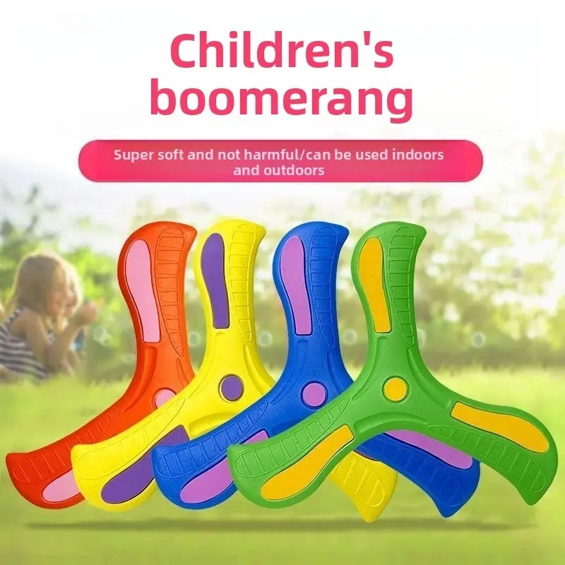 Soft EVA Tri-Blade Boomerang for Kids, Safe Auto-Return Flying Disc Toy, Lightweight and Portable for Indoor or Outdoor Sports, Quiet Family Fun Game, Boomerang Ball, Frisbee