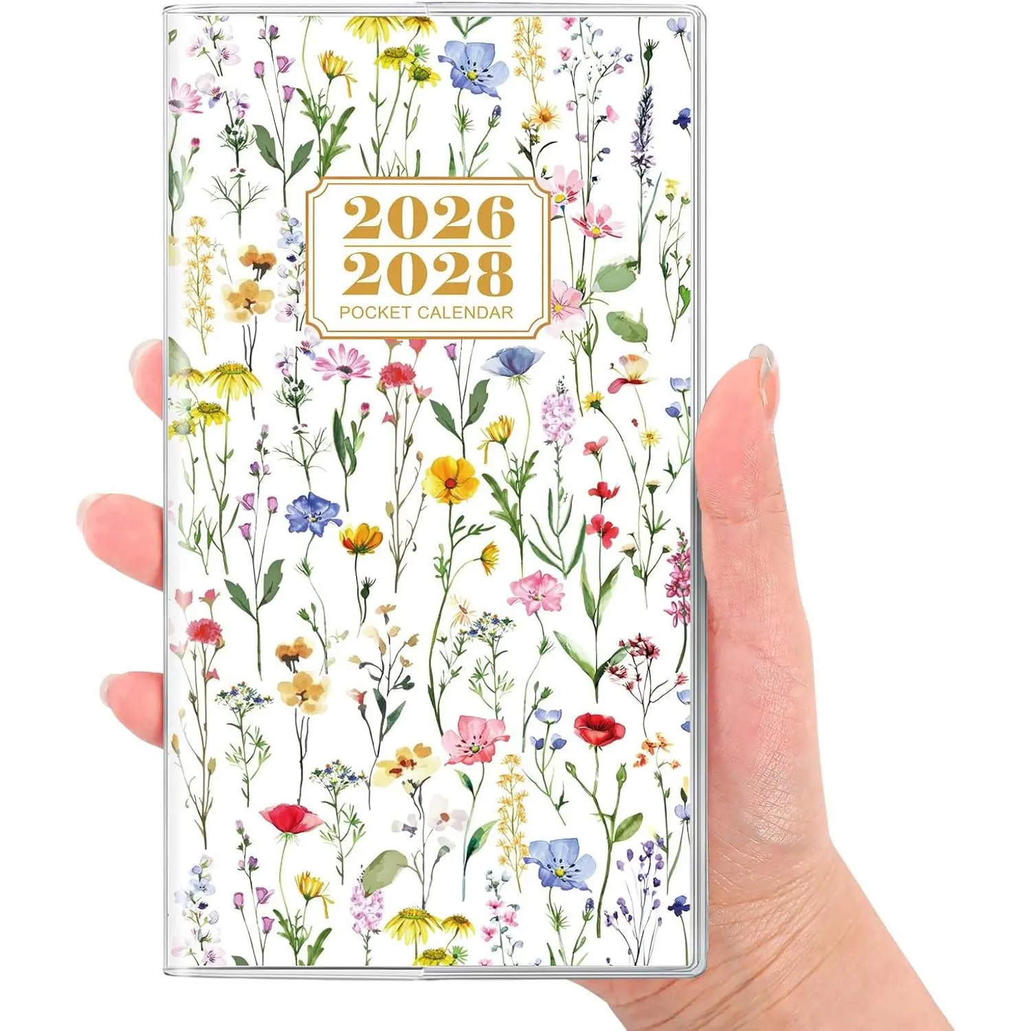 3-Year Pocket Calendar 2026-2028, 6.7"x3.7" 30-Month Monthly Planner (Jul 2026-Dec 2028) with PVC Cover, Compact Purse-Friendly Academic Organiser with Plastic Sleeve, 6.7" X 3.7", Three Years