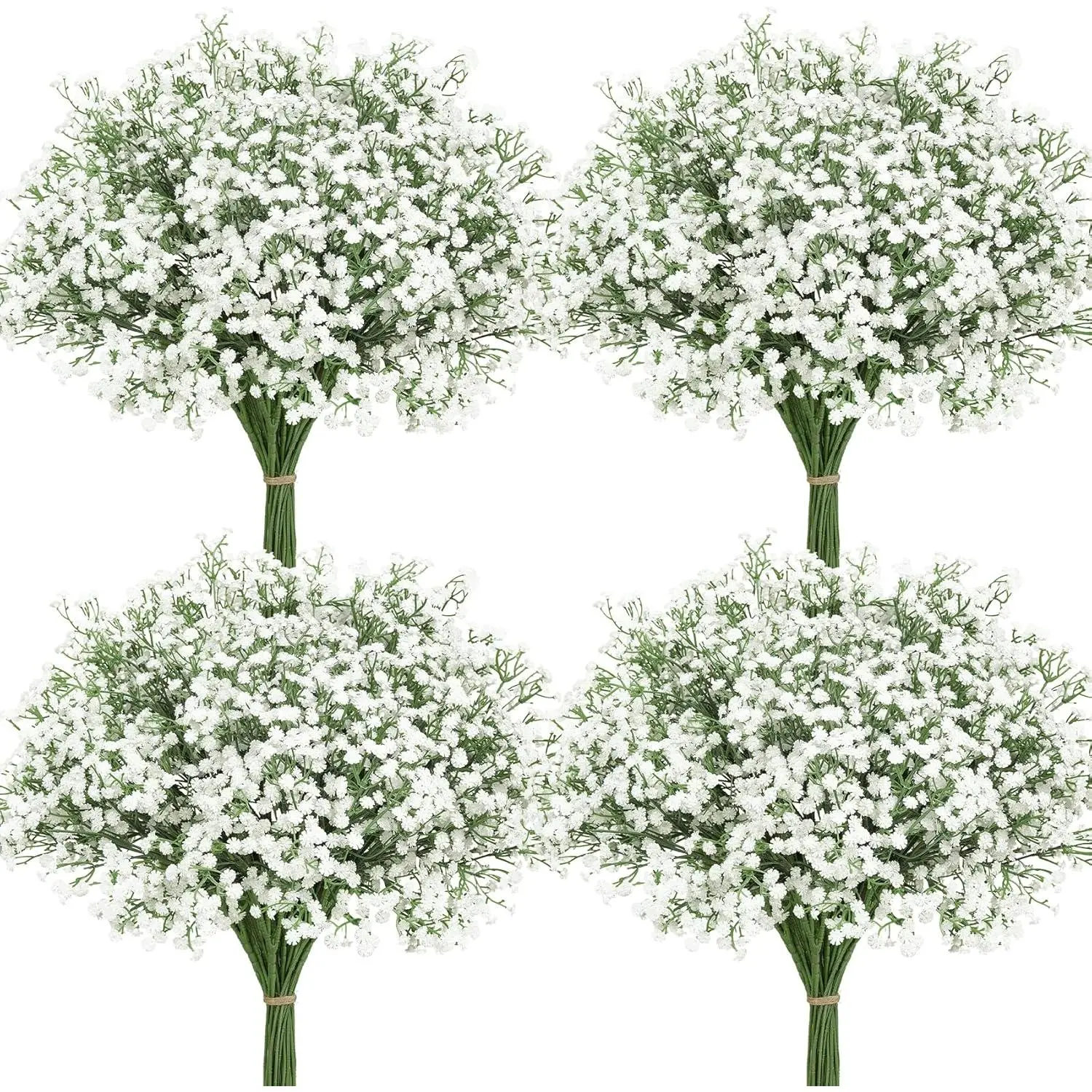 Roberly 30 Pcs Real-Touch Plastic Artificial Babys Breath Flowers, 22" Long-Stem Fake Gypsophila with Faux Greenery - Decorative Artificial Floral Arrangements for Wedding, Home Floral Decor