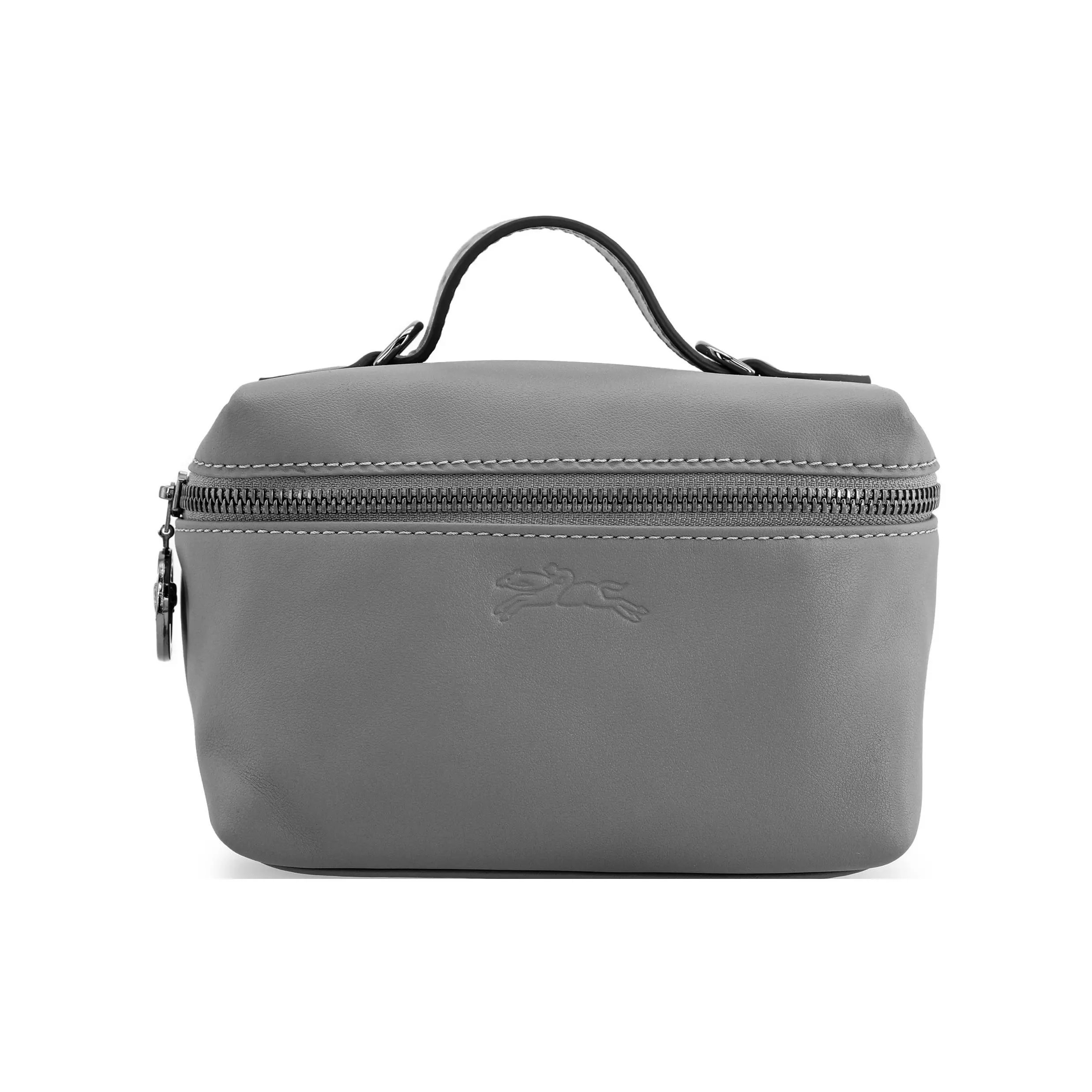 Longchamp Le Pliage Xtra 16 Zip Top Handle Crossbody Bag for Women, Genuine Leather, Dove Gray