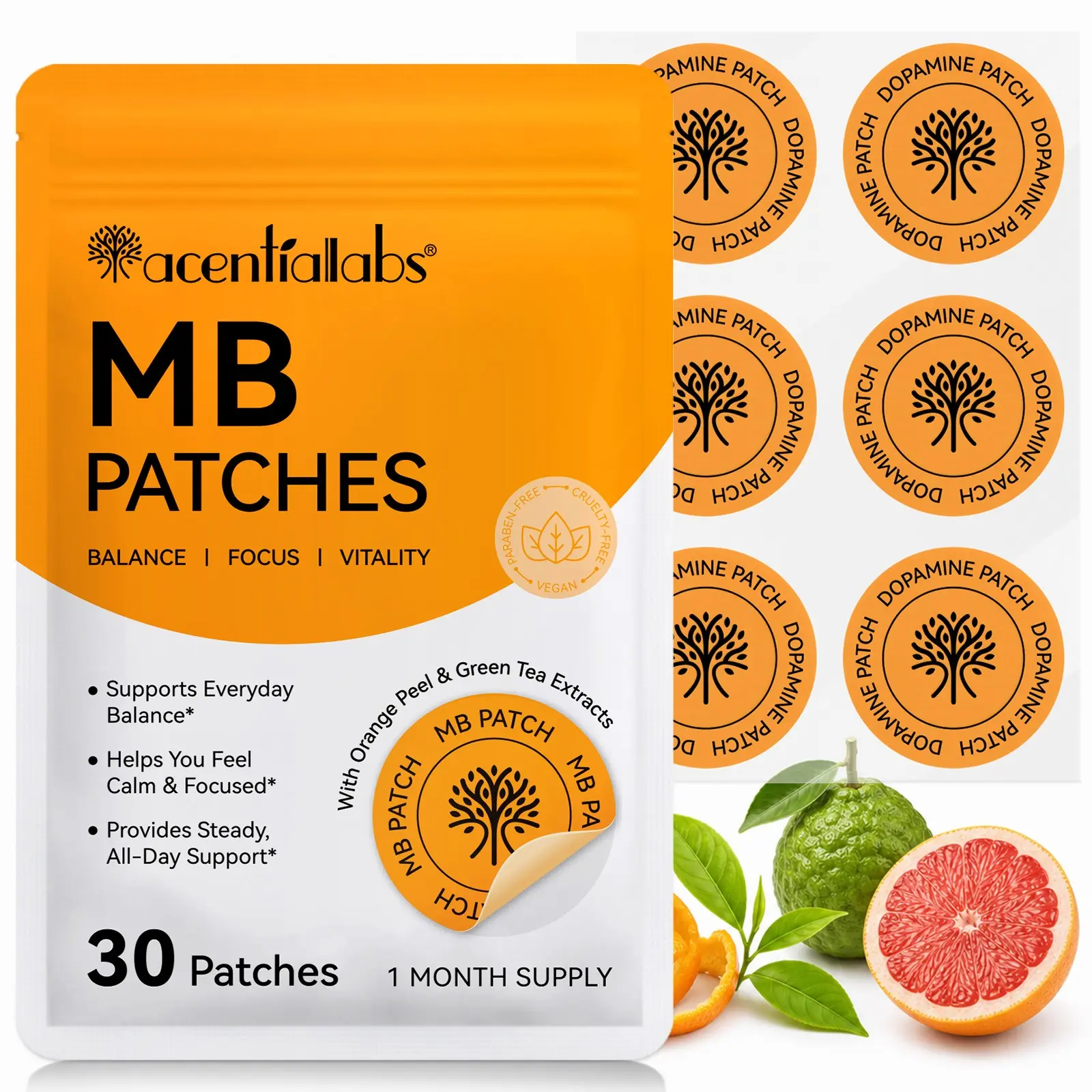 Acentiallabs Metabolism Balance Patch, Cotton Material Stick Product, No Ca Prop 65 Compliance, Ideal for Health & Wellness Use
