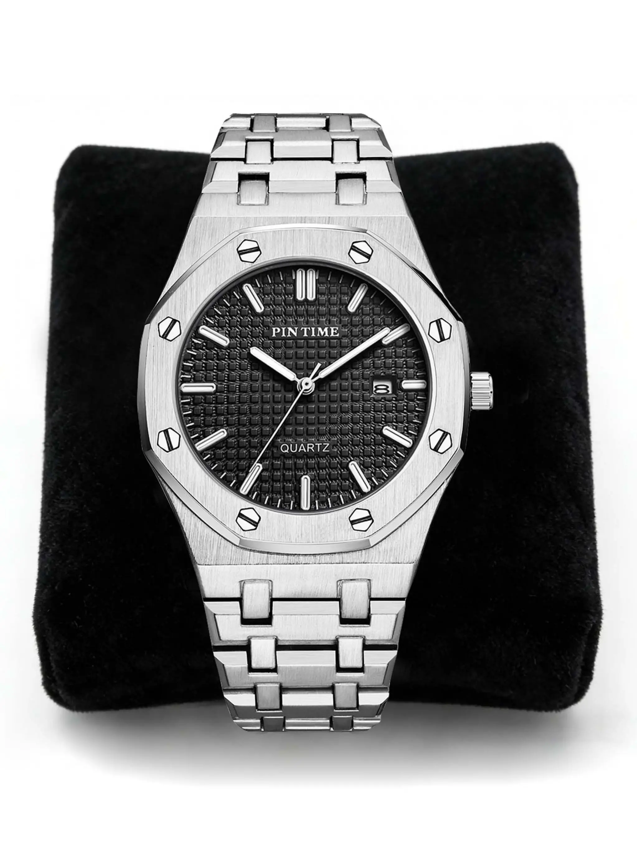 Men's Quartz Watch, Luxurious Business Calendar, Night Light & Waterproof, Stainless Steel Strap, Perfect Gift for Father & Friends