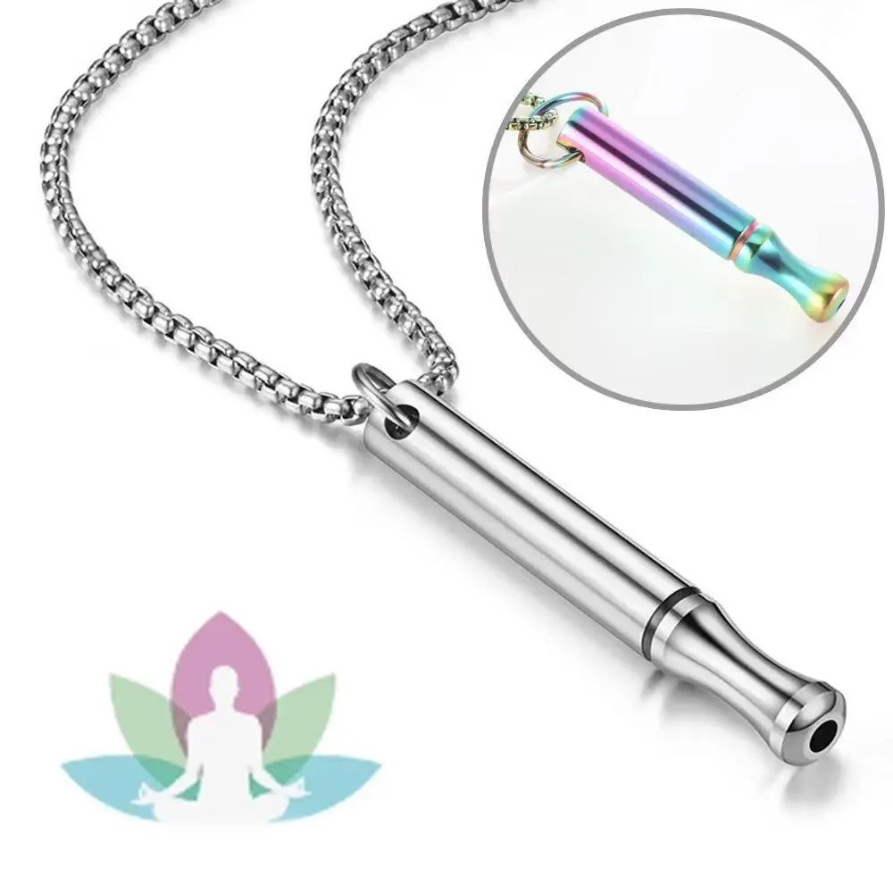 Breathing Alloy Necklace for Anxiety Relief, Portable Meditation Calming Deep Breathing Tool, Effective Stress & Panic Attack Relief Ornament, Unisex Soothing Mental Health Gift, Social Anxiety, Calming Airflow Design, Exam Periods, Minimalist, Compact, E