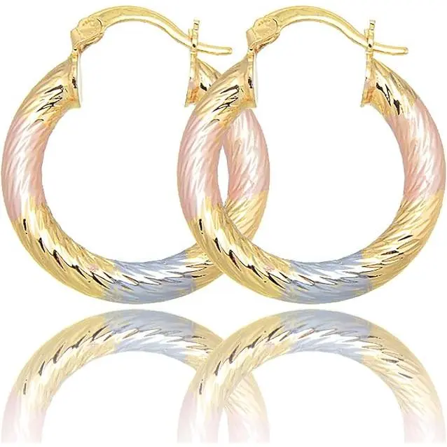 2 Pairs 14K Gold Plated Twisted Round Hoop Earrings, Minimalist Lightweight Copper Earrings For Women And Men, Comfort Trendy Daily Hoops, Ideal For Wedding Party Summer Beach Occasions & Birthday Gifts,summeroutfits,vacationoutfits,beachoutfits