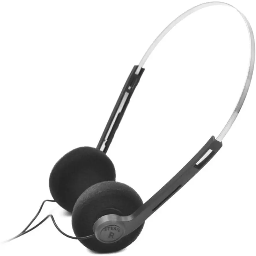 Black Retro Headphones Wired, Black Retro Over-Ear Earphones, Mini Stereo Lightweight Headphones with Cord, 80s 90s  Headset Wired, Headphone for  Mobile Phones Playback