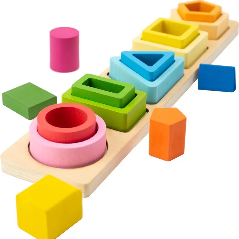 Wooden Shape & Color Matching Montessori Educational Cognition Toy for Toddlers
