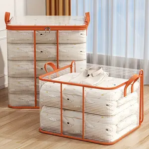Two Spacious PVC Storage Bags, Ideal for Clothing And Blankets - Organizing Bags, a Must-Have for Dorms, Relocations, And Back-To-School, Specifically Designed for Bedding Storage, Holiday And Winter Storage, Closet Organization, Under-Bed Storage