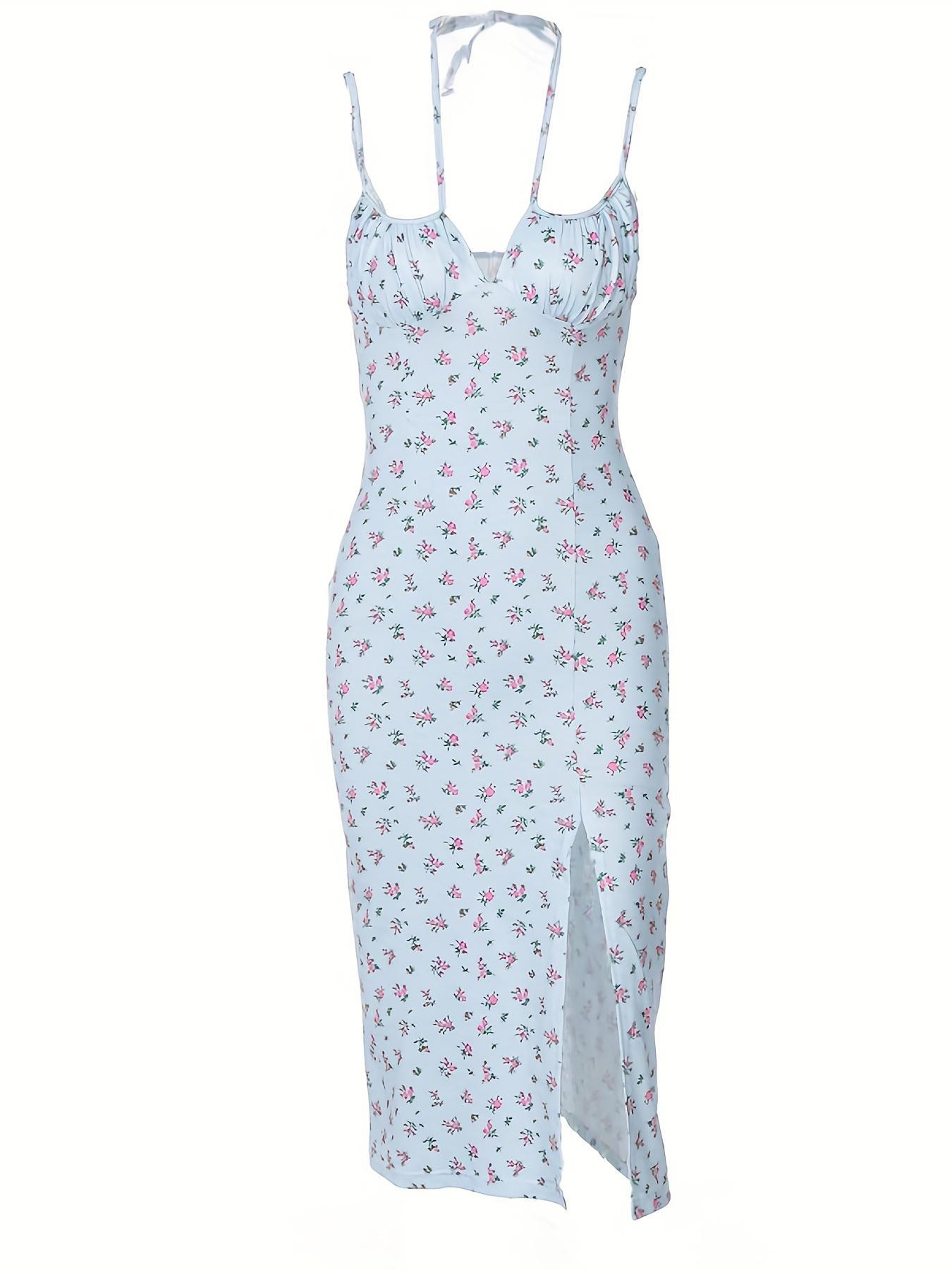Split Thigh Cami Dress, Sundress Maxi Dress, Outfits, Wedding Guest Dresses, Boho Ruched Spaghetti Strap Midi Dress, Tummy Flattering Dresses for Wedding, Casual Sleeveless Womenswear, Wedding Dress, Sun Dress, Summer Dresses 2025