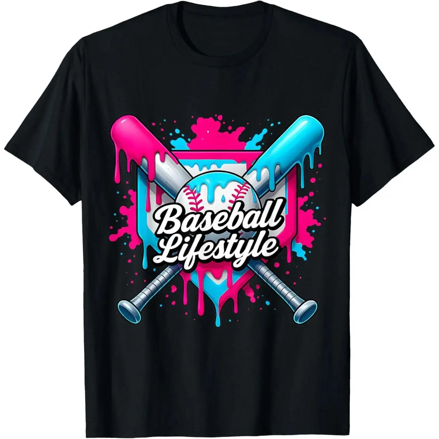 Baseball Life Apparel Youth Drip Baseball T-Shirt Cotton Fabric