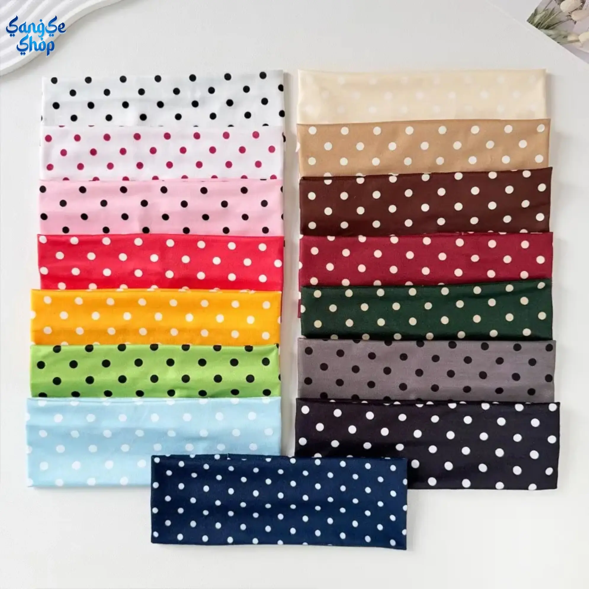Polka Dot Headband for Women & Girls, Trendy Wide Hair Band, Cute Minimalist Hair Accessory for Thick Hair, Comfortable Non-Slip Headwear for Daily Wear, Travel, Makeup & Casual Styling