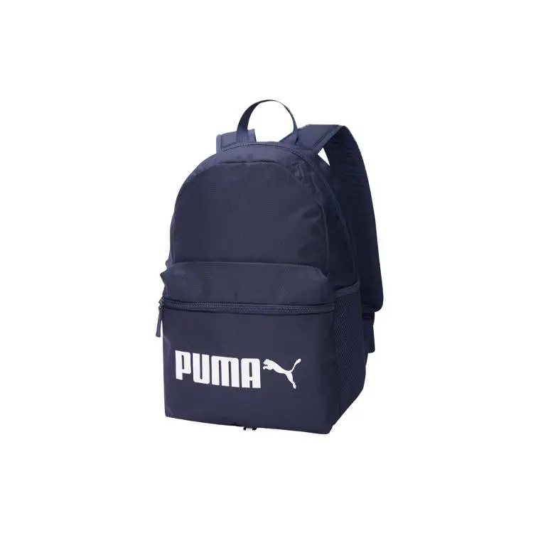 Puma Color-Block Printed Fabric Backpack for Men and Women – Tweed Blue