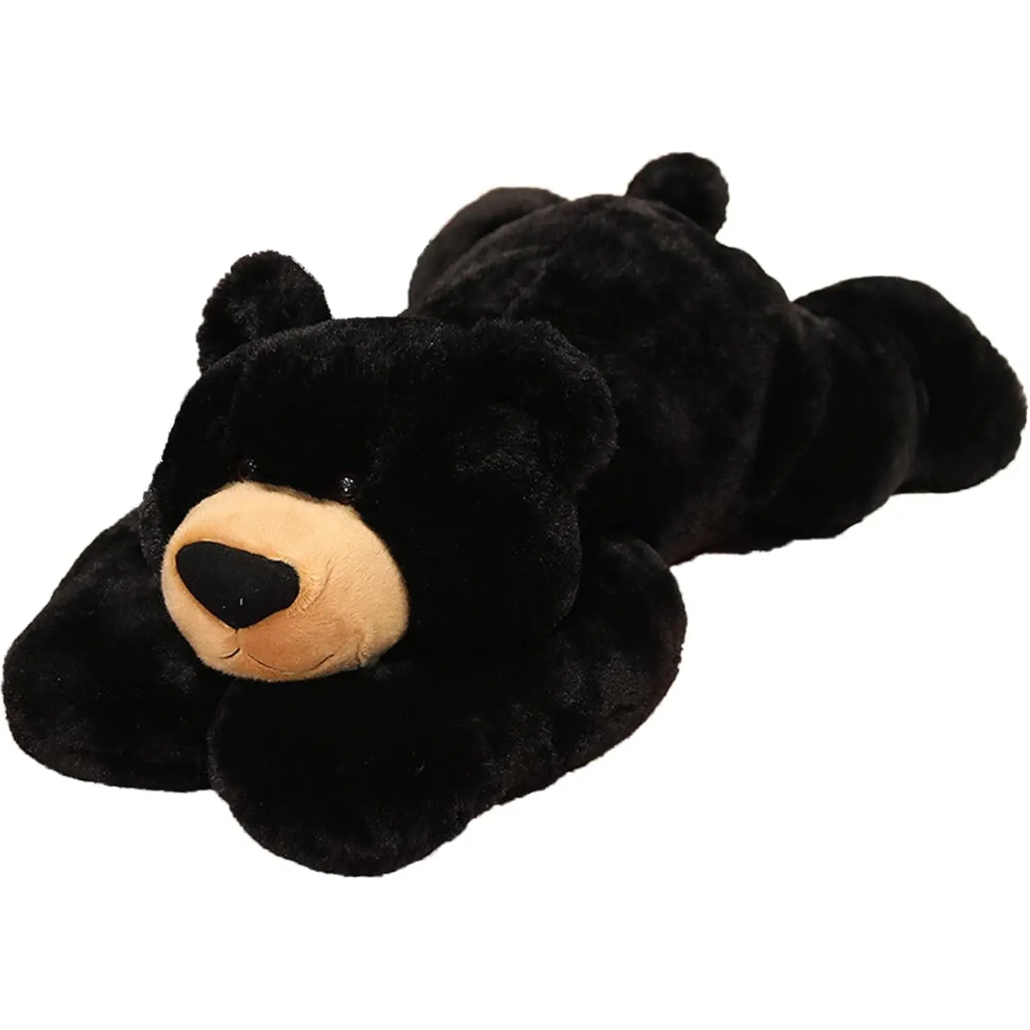 11.8 in Animal Theme Detailed Cotton Plush Black Bear Weighted Throw Pillow, Gifts for Boys Girls