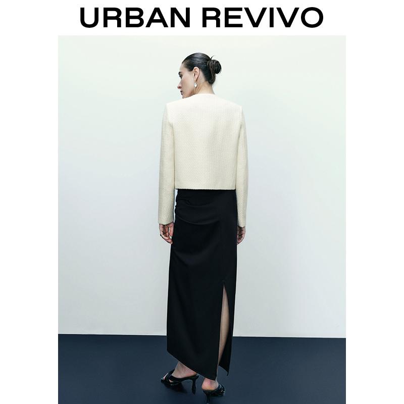 URBAN REVIVO Fashionable Tweed Jacket for Women UWG130014 Casual Outfit 2025 Women Clothing Girl Elegant Fashion Trendy and Versatile OOTD Outerwear Coats URBAN REVIVO Fashionable Tweed Jacket for Women UWG130014 Casual Outfit 2025 Women Clothing Girl Elegant Fashion Trendy and Versatile OOTD Outerwear Coats