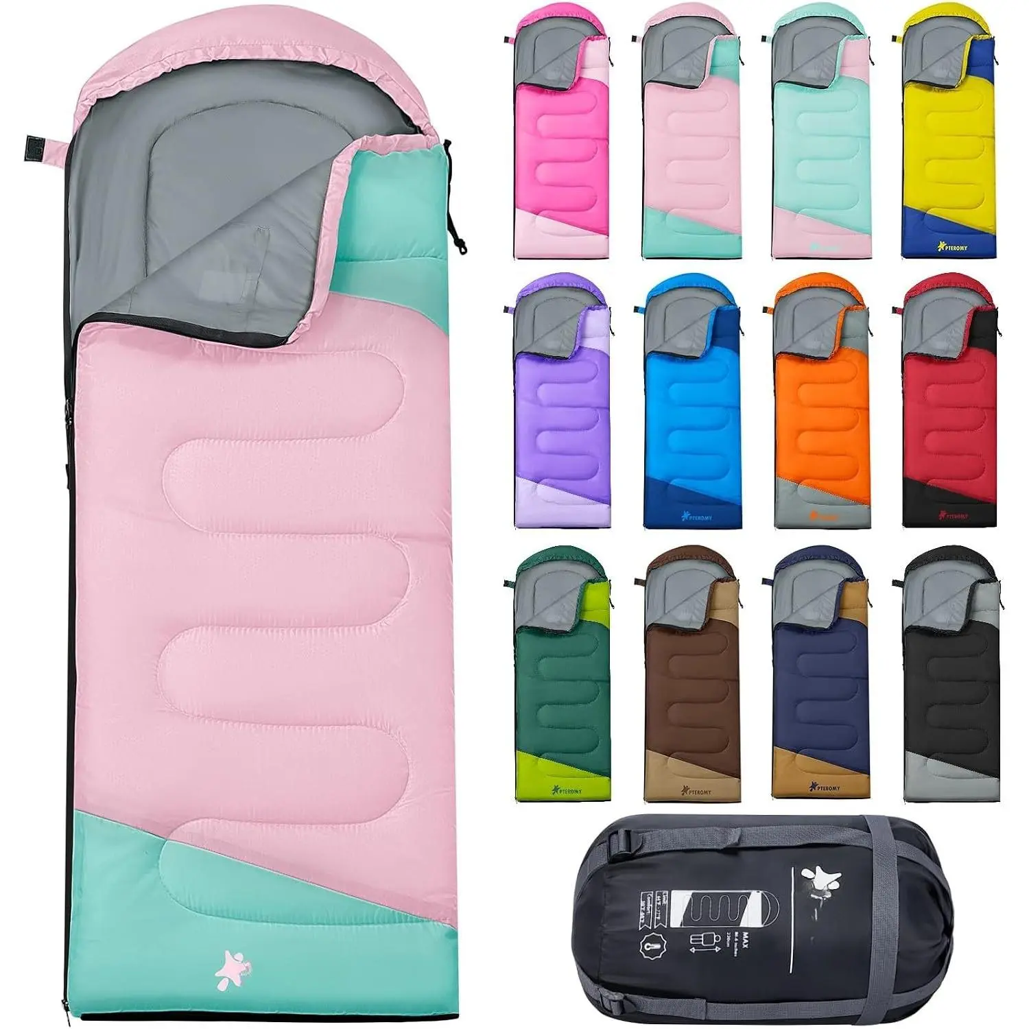 Sleeping Bags for Adults, Lightweight and Machine Washable, Water Resistant Backpacking Camping Sleeping Bag for Warm Cold Weather, Camping Essentials for Hiking Travel