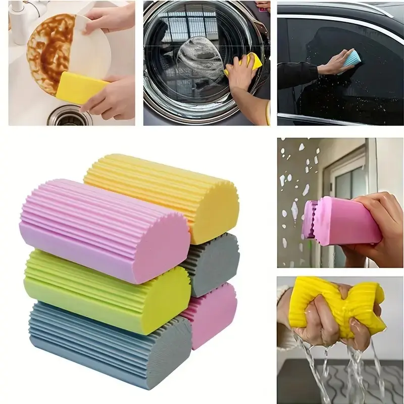 Dusting Sponge for Gap Cleaning Magic PVA Damp Duster Reusable Household Cleaner for Blinds Vents Baseboards Window Tracks Railings Mirrors Glass