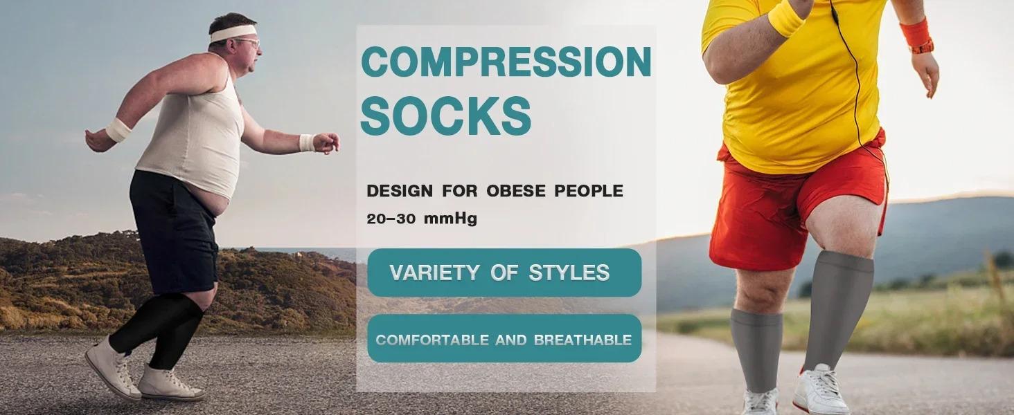 Struggling with swelling?Get these 3 pairs of plus size compression socks  20-30 mmHg support for wide calves and better circulation