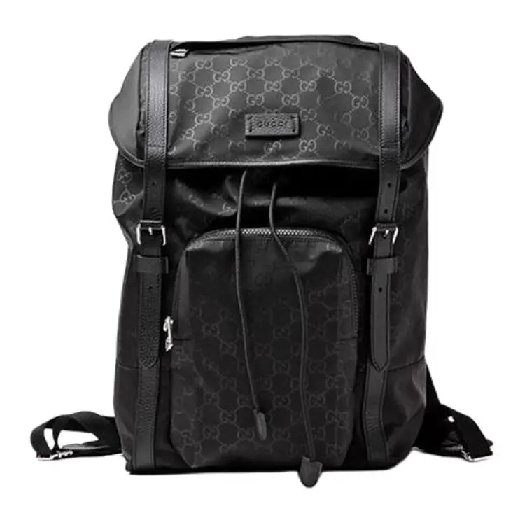 Gucci GG Monogram Canvas Backpack – Large Unisex Top-Flap Design in Black