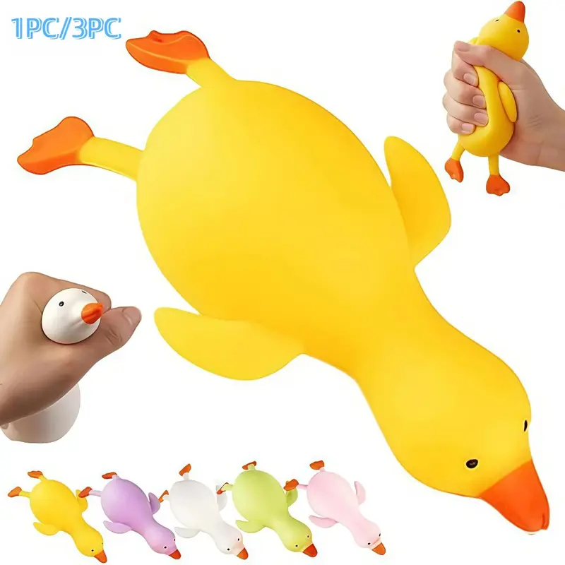 1 PC Stretchy Duck Squeeze Toys,Squishy Stress Relief Toys for Adults and Teens,Squishy Fidget Toys,Squishies Stress Relief,Large Size Available, Soft Stretchy Squeeze, Party Favors,Birthday Gifts,Christmas,Classroom Prizes