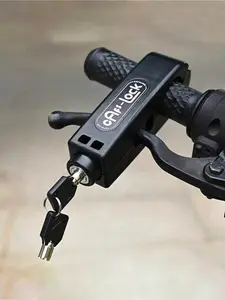 Universal Anti-Theft Handlebar Lock fits bikes, e-bikes, motorcycles & scooters. Light waterproof clamp secures throttle, quick one-hand install with key/password options. Great for riders, couriers and outdoor parking.