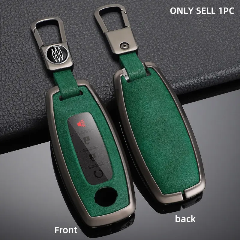 Car Zinc Alloy Key Case For Nissan Versa Maxima Rogue Armada Sentra Qashqai X-Trail 2/3/4/5Buttons 360° All-round Protection Scratch-Resistant & durable, Car Key Cover, Car Interior Accessories