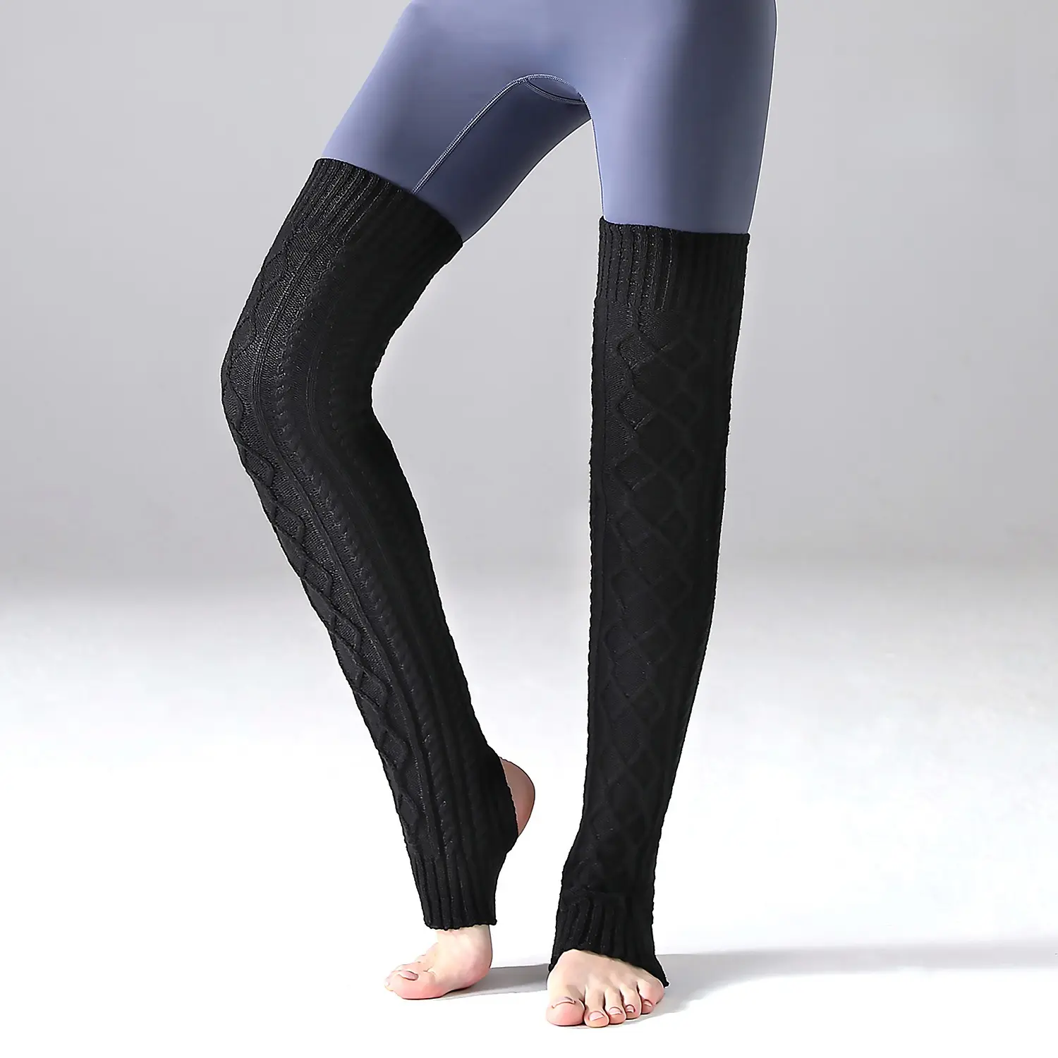Womens Knitwear Over the Knee Knee High Slouch Socks Winter Warm Foot Warmers Stretch Knitted Long Leg Warmers Excellent Cold Protection Suitable