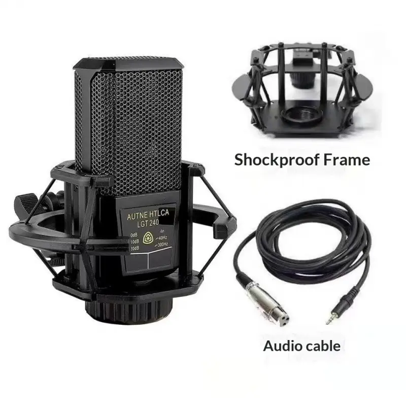 240 capacitor microphone, large diaphragm, internet famous mobile phone, karaoke square live streaming device, microphone noise reduction, Mic Noise Canceling, Noise Cancellation Condenser