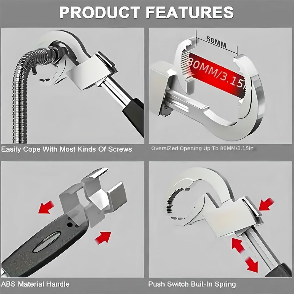 Multi-Function Adjustable Wrench Set, Universal Plumbing Repair Tool for Bathrooms and Confined Spaces, Versatile Maintenance Tool for Sink, Faucet, Pipe Installation and Removal, Durable Non-Slip Grip Hand Tool
