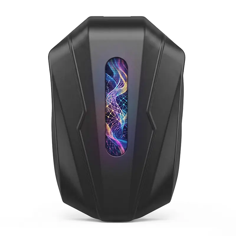 Men's Bluetooth LED Knight-Style Hard Shell Backpack with Laces - Smart Programmable Screen, Extra-Large, Fits Helmet & 17.3" Laptop, Motorcycle Biker Riding Gear (Power Bank Not Included)