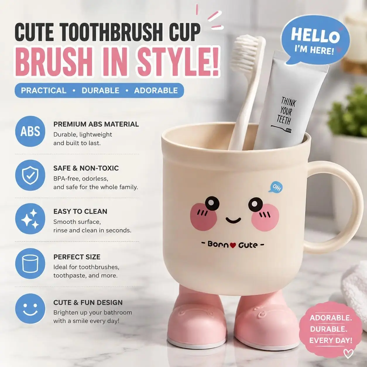 Cute Cartoon Pattern Washing Cup, Home Toothbrush Holder, Student Dormitory Mouthwash Cup, Couple Brushing Teeth Mug, Bathroom Accessory, Home Goods, Gift