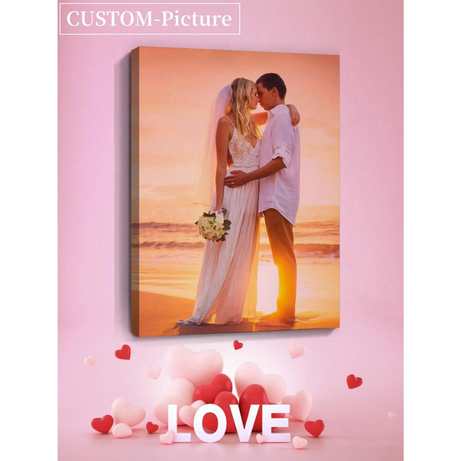 Custom Canvas Poster Wall Art - Personalized HD Photo Print on Premium Waterproof Canvas, 12x18inch(30x45cm)/16x24inch(40x60cm)/20x30inch(50x75cm), Home Decor for Living Room/Bedroom, Unique DIY Gift for Valentine's Day/Mother's Day