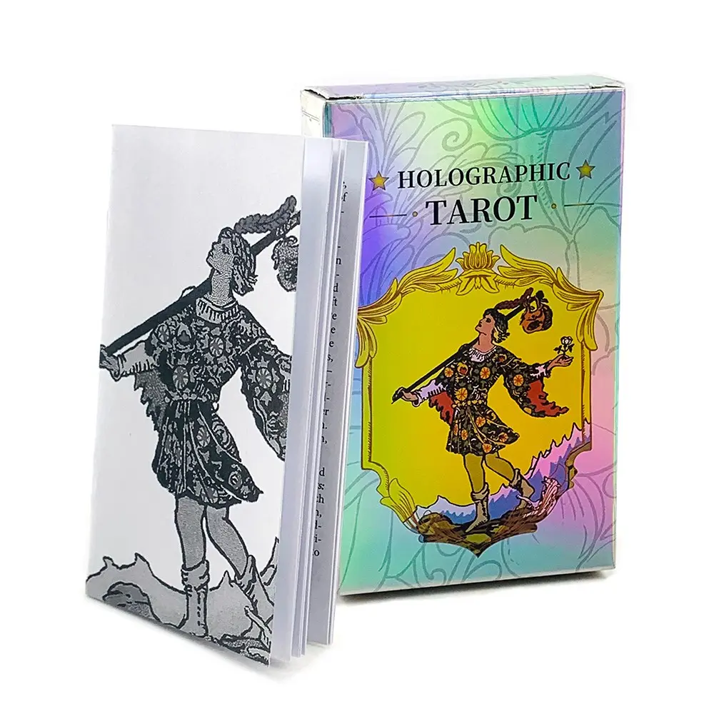 Classic Rider-Waite Tarot Card Game, 78 Cards with Holographic Flashcards, Includes Paper Manual, Perfect Gift for Beginners and Enthusiasts