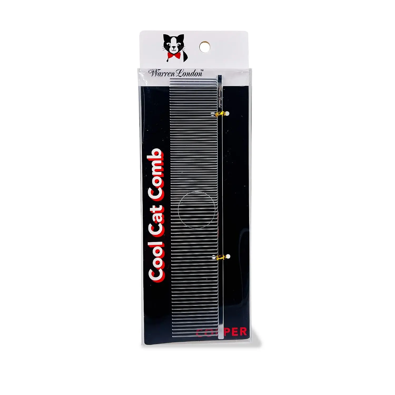Cool  Greyhound Style Comb – 7.5" Professional Copper   Comb with Fine & Coarse , Rounded Pins for Detangling/ , Deshedding & Dematting