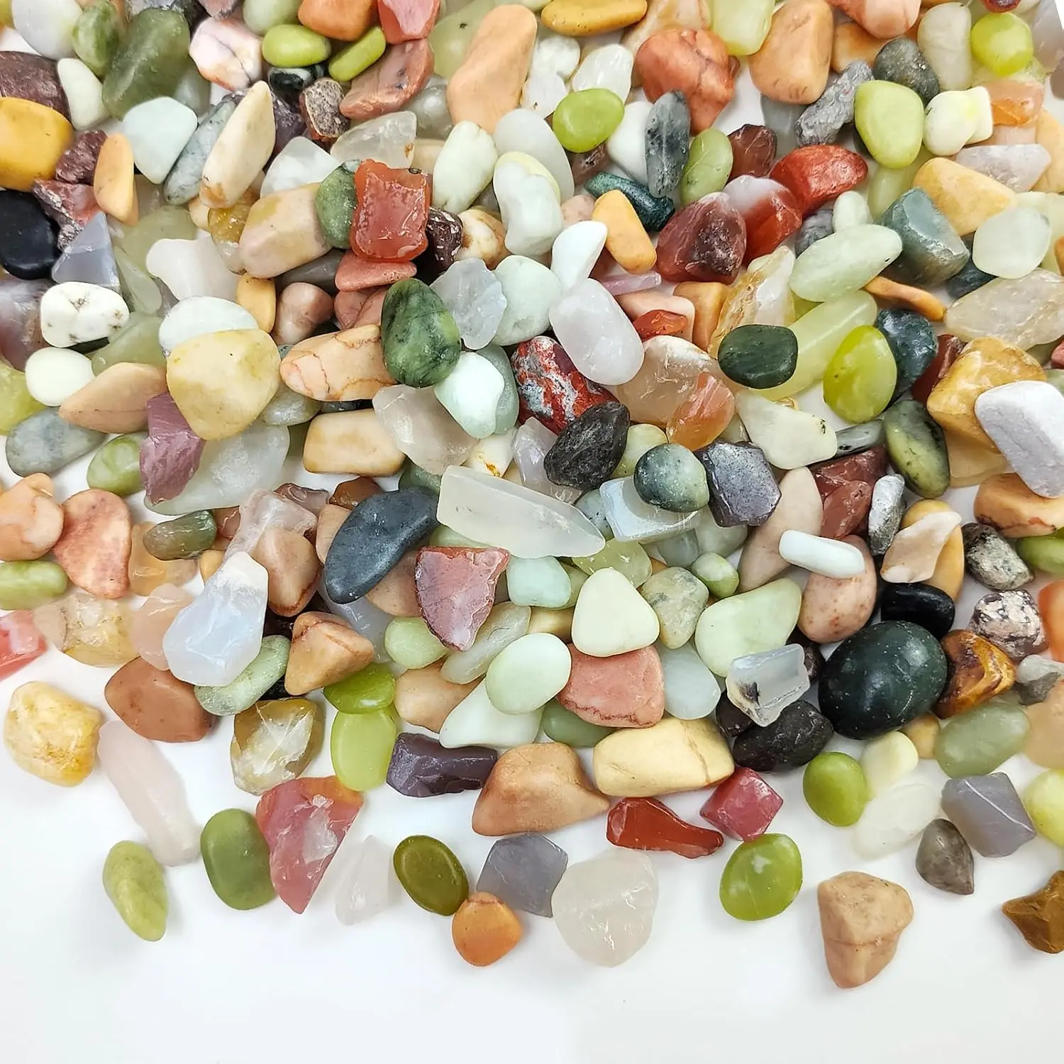 3/8-Inch Pre-Polished Decorative Rocks, Rounded Mixed-Hue Succulent Pebbles for Indoor Plant Decor, Vase Fillers