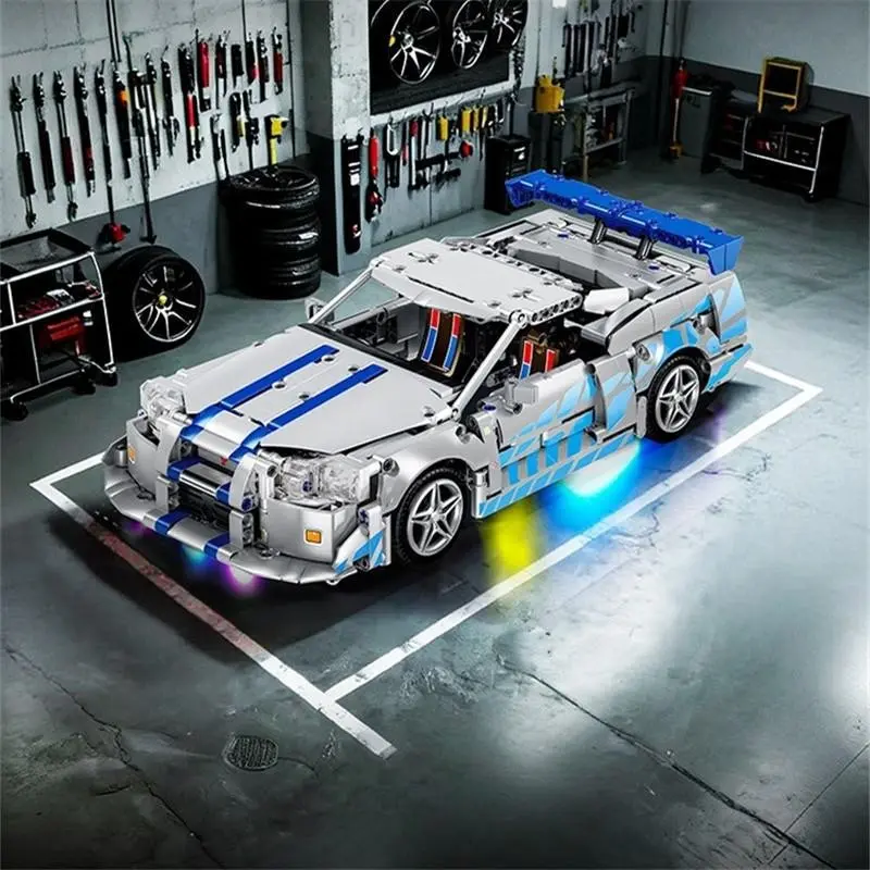 1 Performance Tune GTR Racing Vehicle Construction Set, Blue and Silver Sportscar Assembly Bricks, Hobby Building Kit for Kids Teens Adults Age 12 14 16 18+, Holiday Gift 2026 Special Clearance