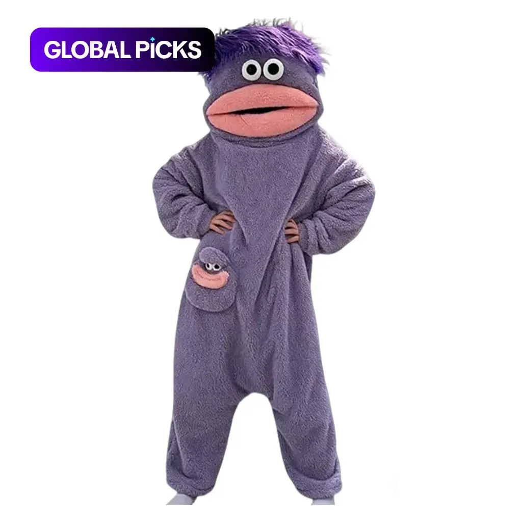 Cute Monster Wearable Blanket Hoodie, Oversized Soft Warm Plush Fleece, Cozy Comfy Pullover Loungewear, Halloween Costume Pajamas Onesie, One Size Fits Most #GLOBAL PICKS