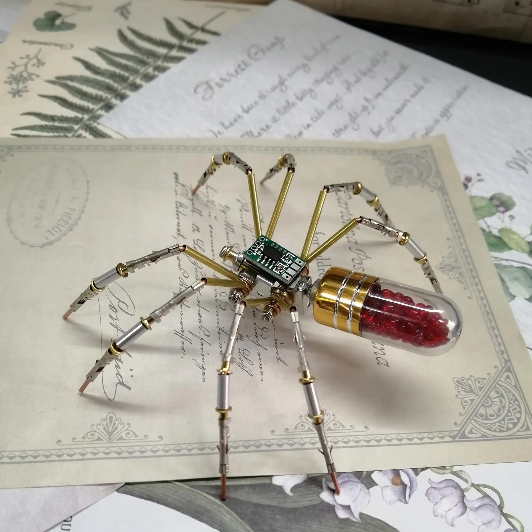 3D Metal Mechanical Punk Model Kit, Small Spider 7 Wholesale, Adult Stress Relief Toy, High Difficulty Assembly, DIY Craft, Desktop Decor, Diy Puzzle