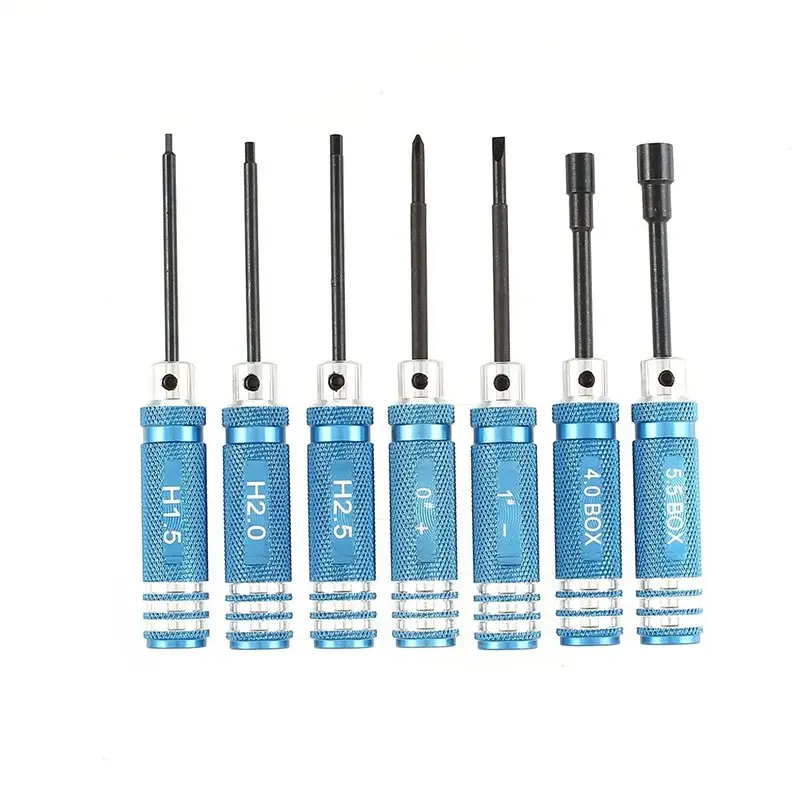 7-Piece RC Hex Screwdriver Set, Metal Screwdrivers, 1.5 2.0 2.5mm, Fpv Drone Repair Tool Kit, RC Maintenance Tools, Hex Wrenches, Dismantling Screwdriver Kit