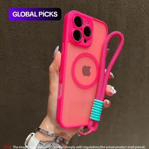 Skin Feel Transparent Protective Phone Case + Wrist Strap, Shockproof Magnetic Wireless Charging, Glass Camera Lens Protection, Fits iPhone 18 17 16 15 14 13 12 11 #GLOBAL PICKS